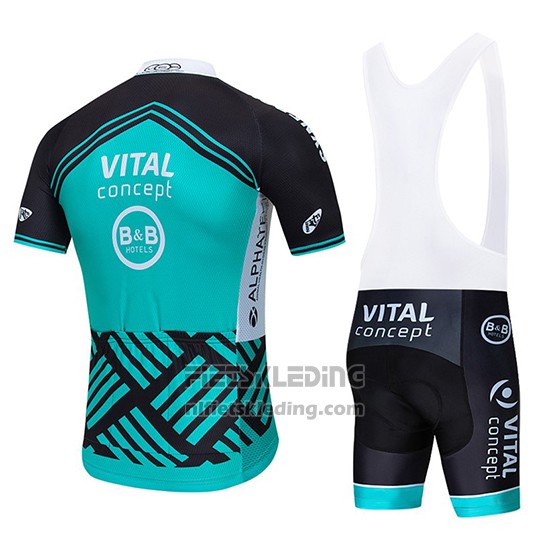 2019 Fietskleding Vital Concept Blauw Wit Zwart Korte Mouwen en Koersbroek